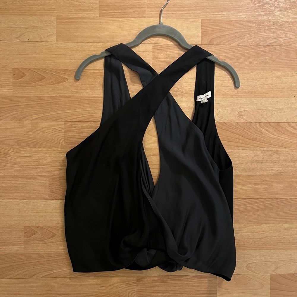 UO Silence + Noise Satin Contrast Cross-Front Cami